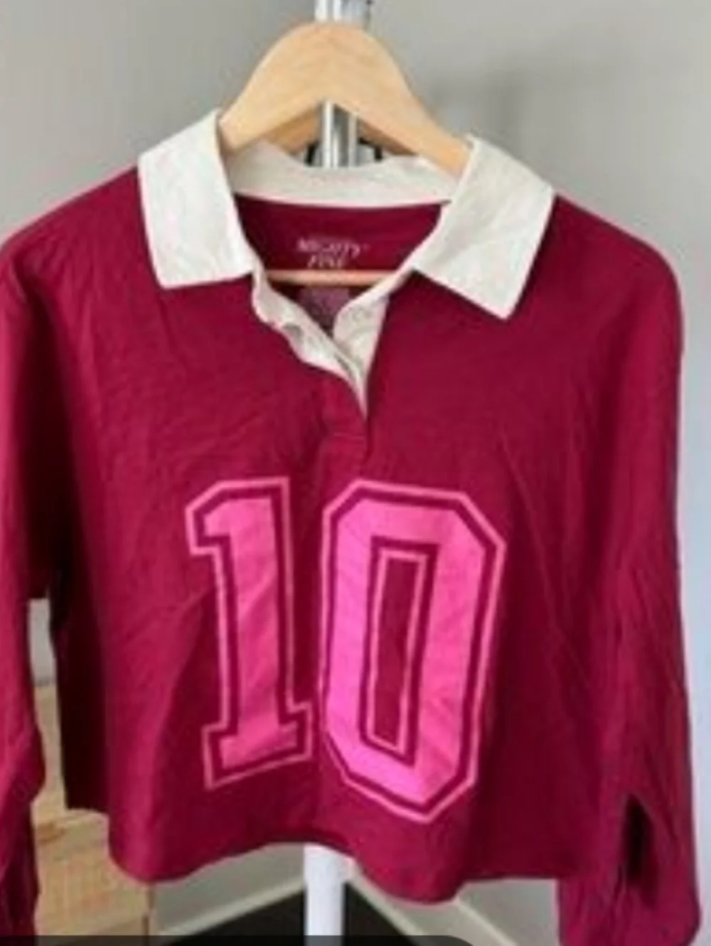 Cropped Maroon Pullover Maroon Pink 10 Graphic Y2k Sporty Top Xl New Blokecore